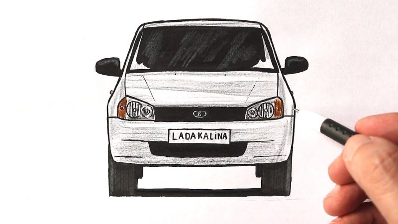 Рисунки карандашом машины Лада