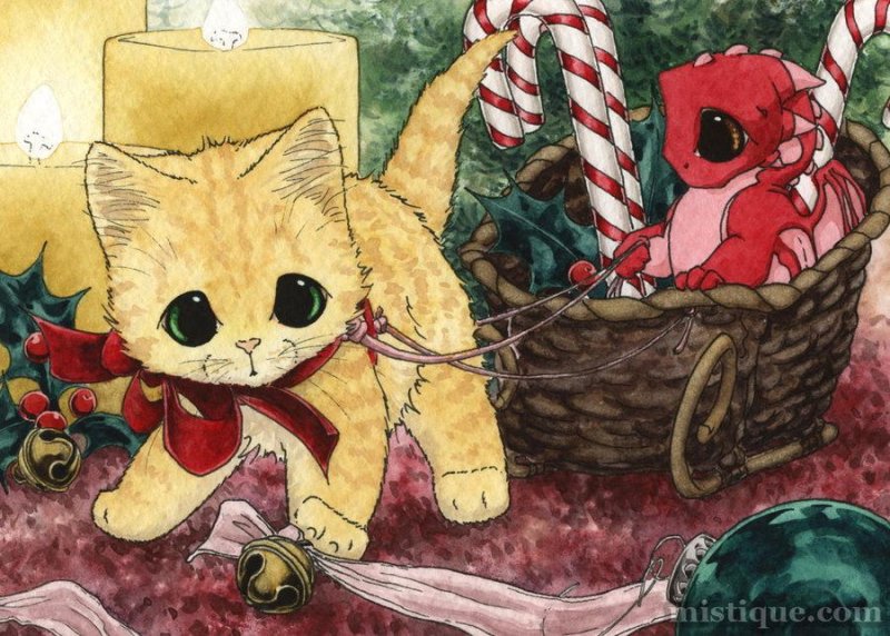 Новогодние котята аниме