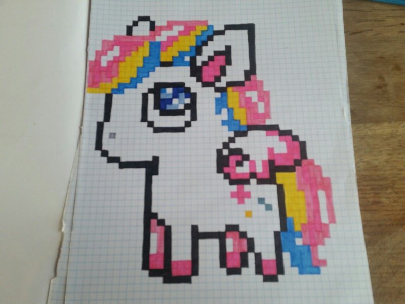 Рисование по клеточкам Единорог
