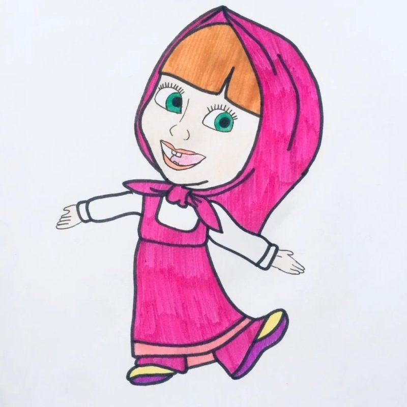 Нарисовать Машу из мультика
