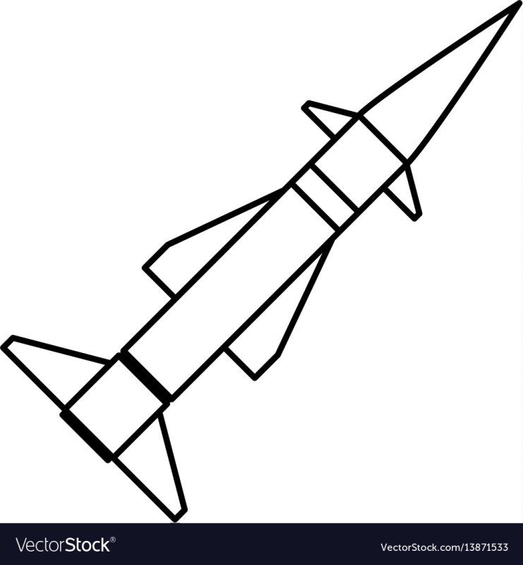 Раскраска Военная ракета