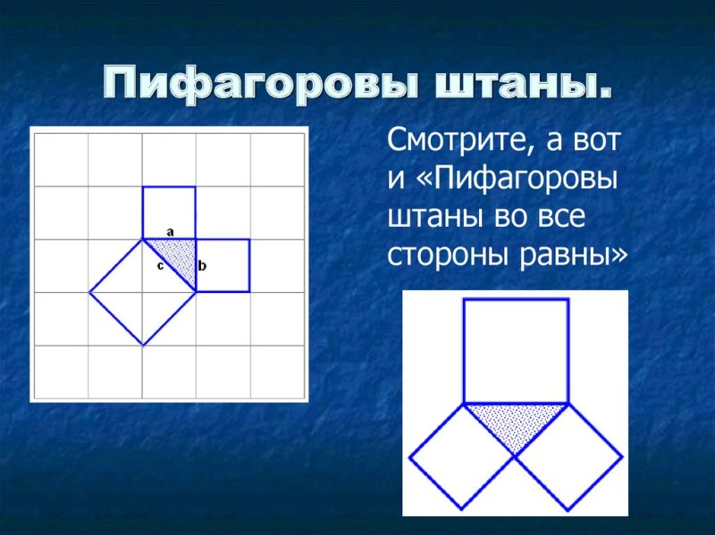 Теорема Пифагора Пифагоровы штаны