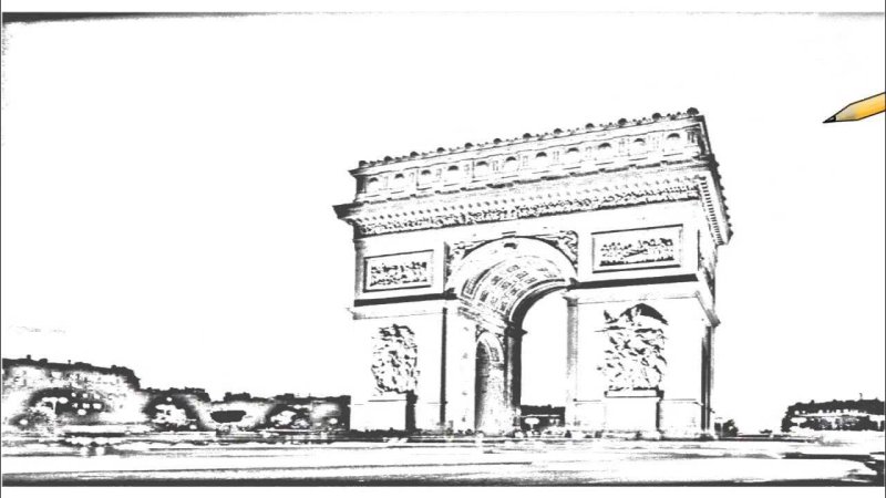 Триумфальная арка Франция рисунок
