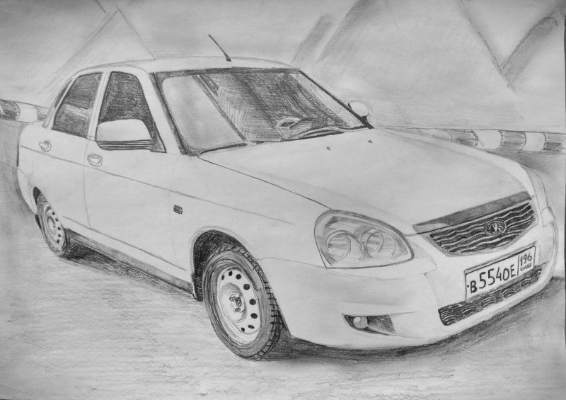 Лада ВАЗ 2170 раскраска