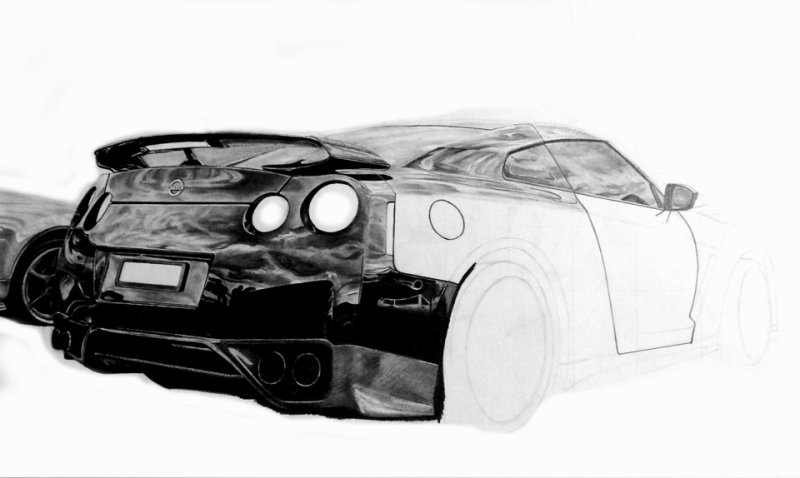 Nissan GTR r35 раскраска