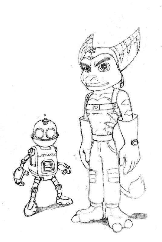Рэтчет и Кланк Галактические рейнджеры раскраска