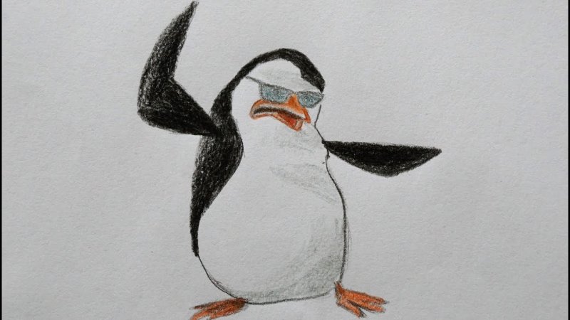 Срисовки пингвинов детям
