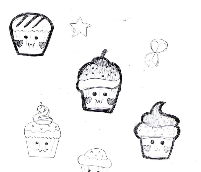 Рисунки для срисовки легко еда