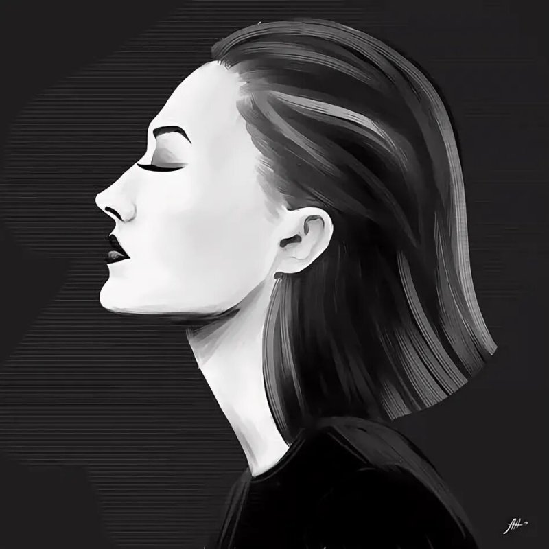 Девушка в профиль арт
