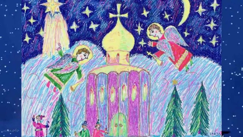 Рисунок на тему Рождество