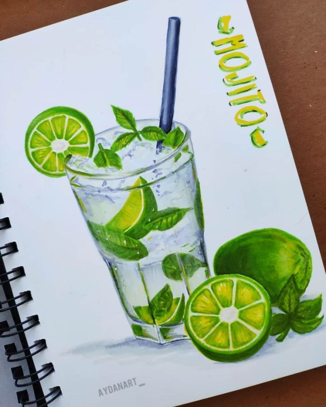 Мохито нарисовать