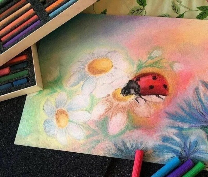 Рисование пастельными мелками для детей