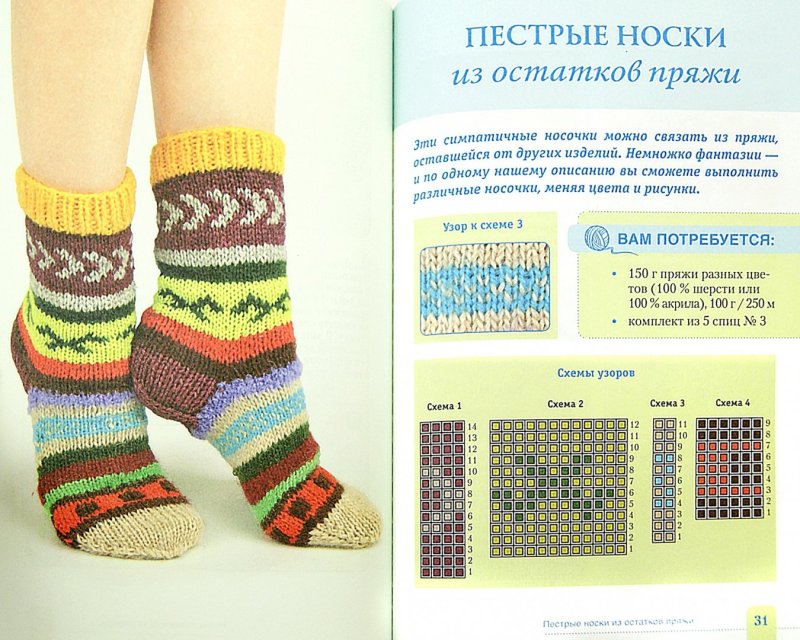 Узоры для вязания носков