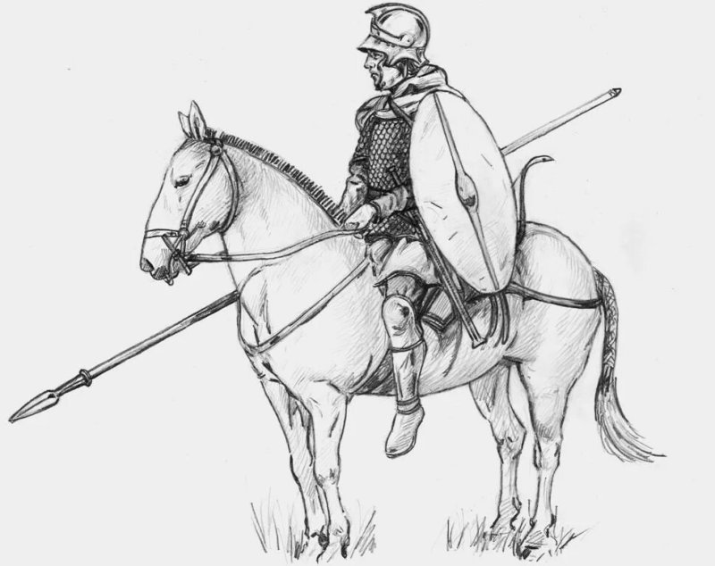 Римский воин рисунок карандашом
