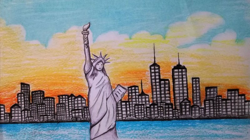 Рисунок города для срисовки