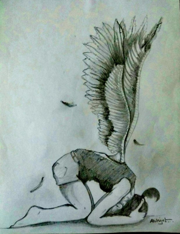 Ангел рисунок карандашом
