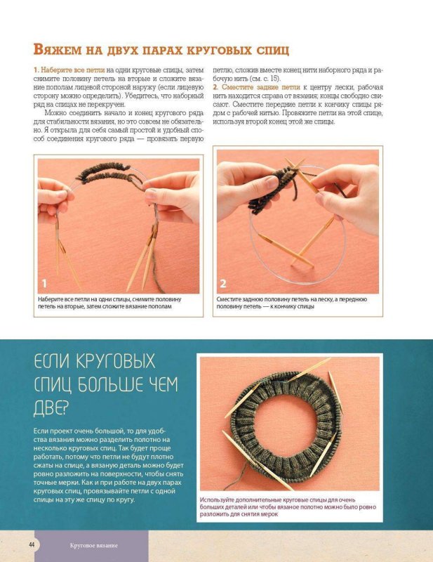 Как вязать на круговых спицах по кругу для начинающих