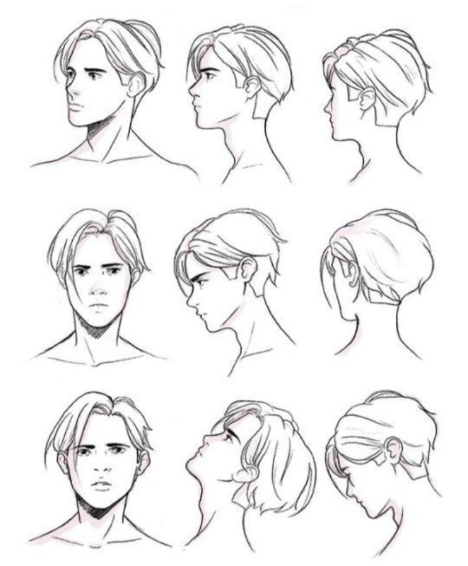 Мужские прически скетч