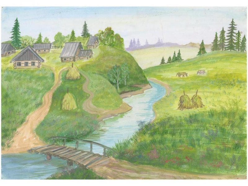 Рисунок на тему мой родной край