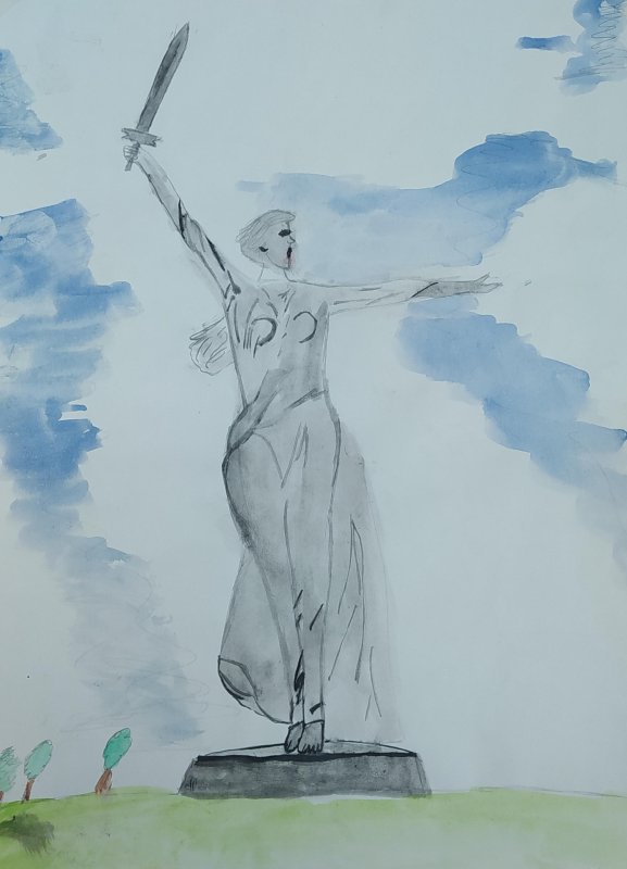 Мамаев Курган рисунок