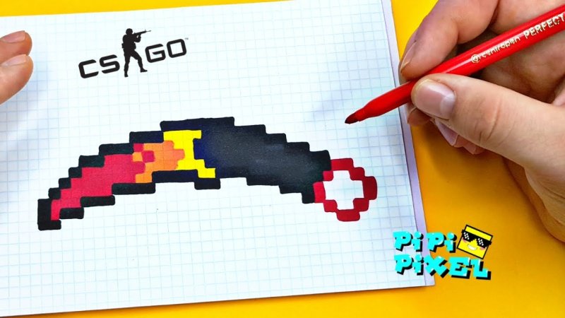 Рисунки по клеточкам оружие