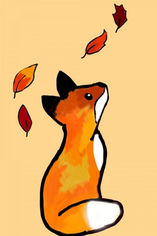 Лисенок рисунок для срисовки