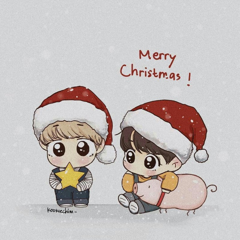 Новогодние арты BTS