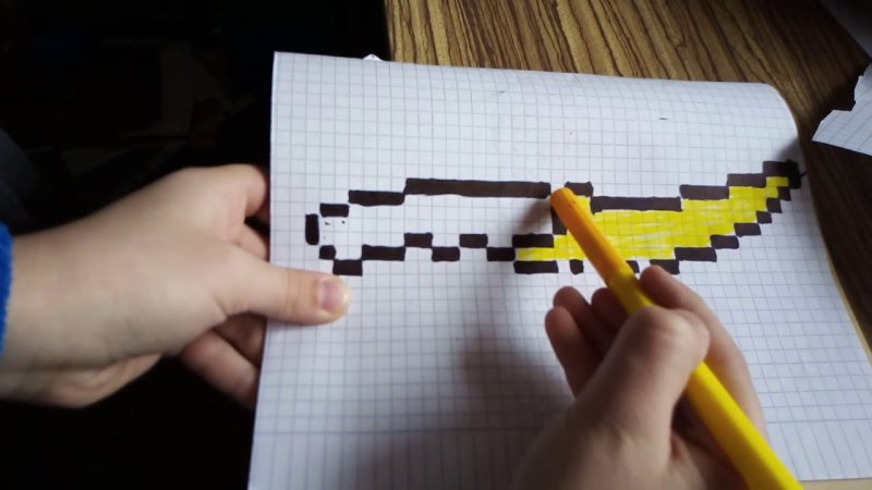 Рисунки по клеточкам ножи