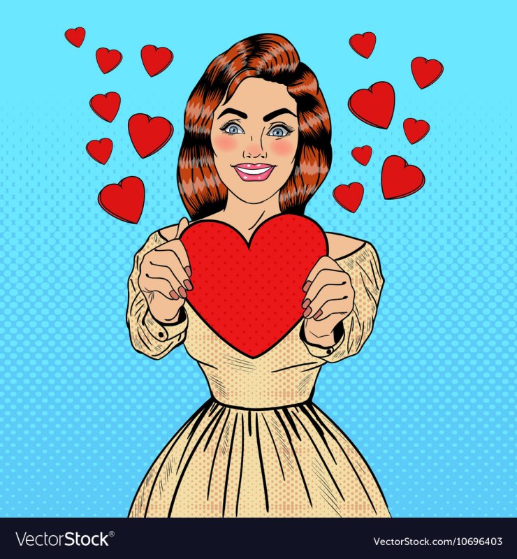Сердце в руках Pop Art