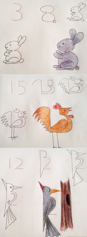 Рисование с помощью цифр для детей