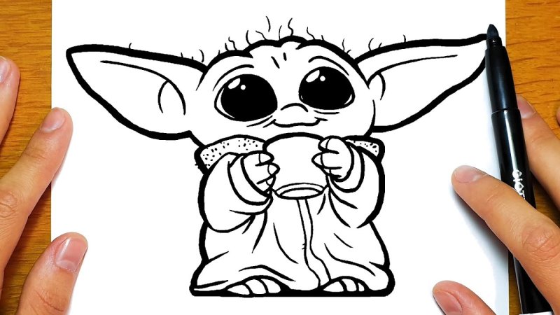 Yoda раскраска
