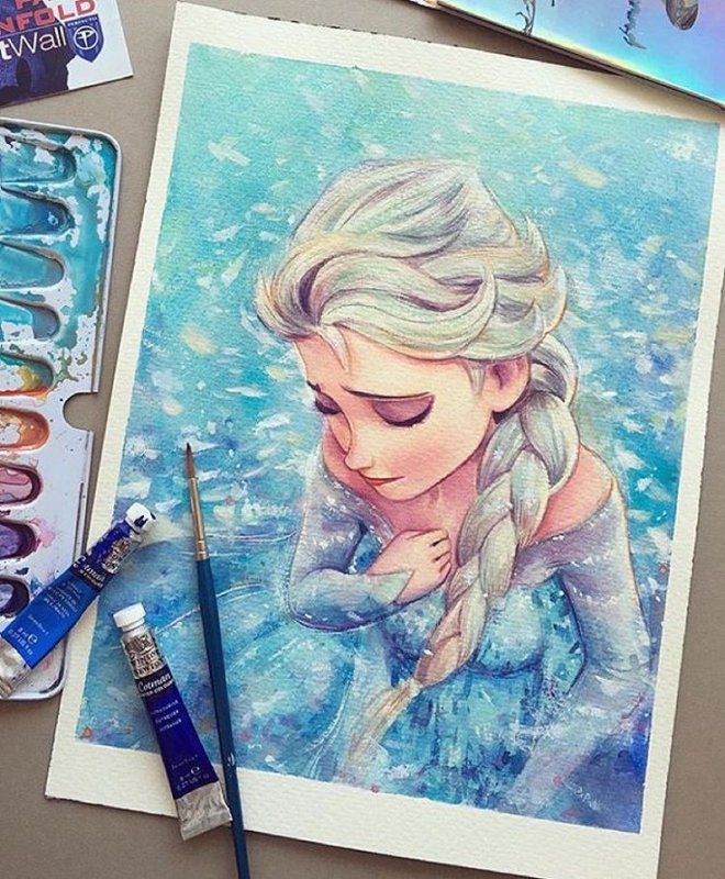 Эльза акварель