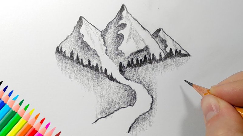 Горы карандашом