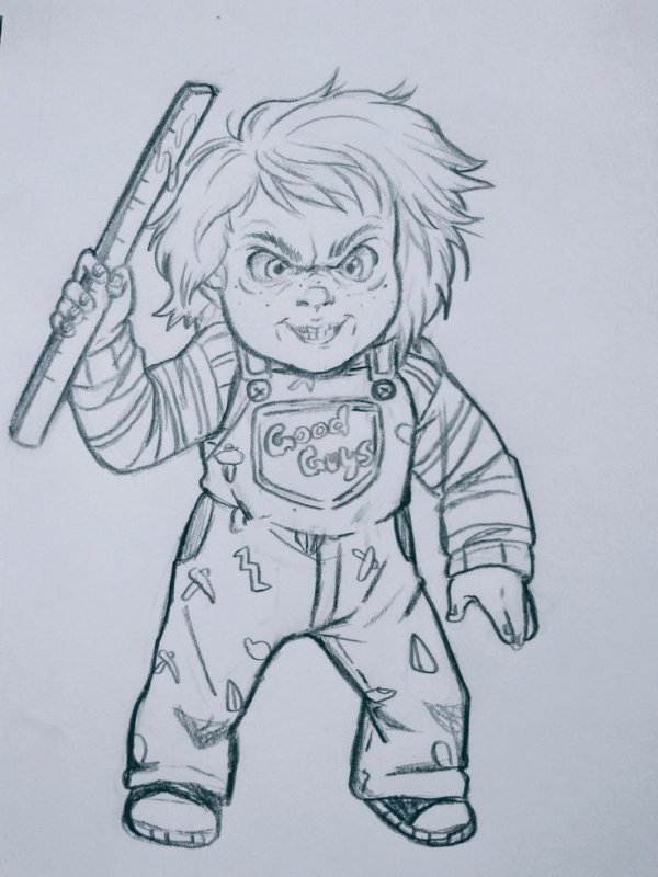 Нарисовать Чаки из детские игры 2016