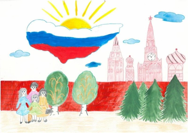 Детские рисунки Россия Родина моя