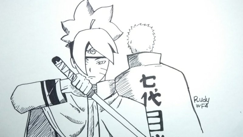 Аниме Боруто для срисовки