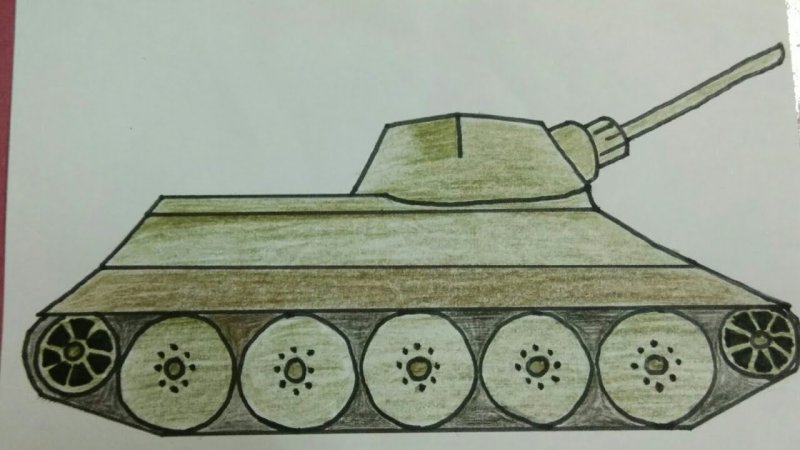 Рисунок танка карандашом