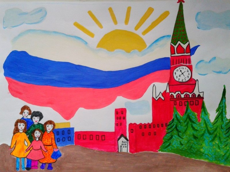 Детские рисунки Россия Родина моя