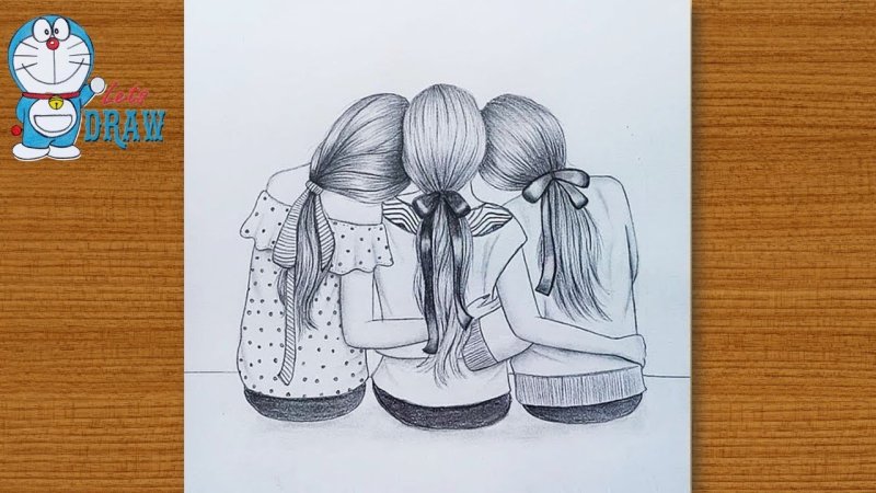 Подруги рисунок