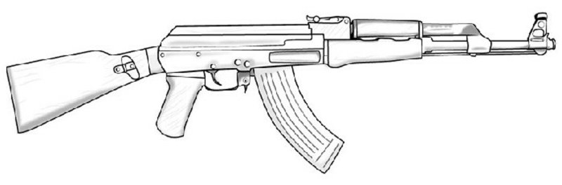 Автомат рисунок карандашом