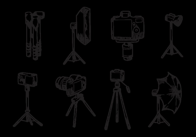 Видеокамера на штативе