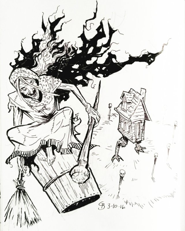 Баба Яга рисунок