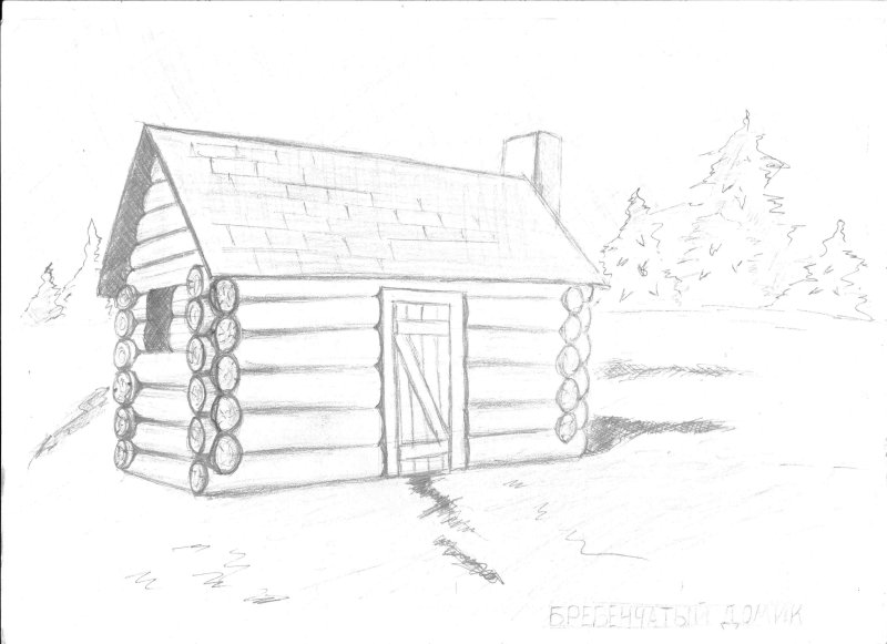 Изба снаружи рисунок