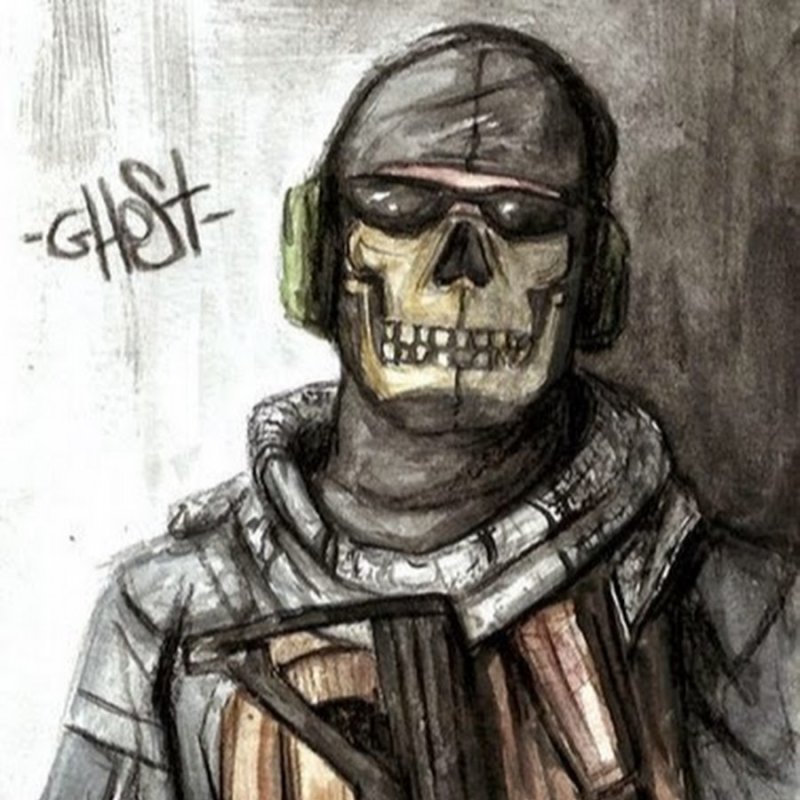 Нарисованный гоуст из Call of Duty