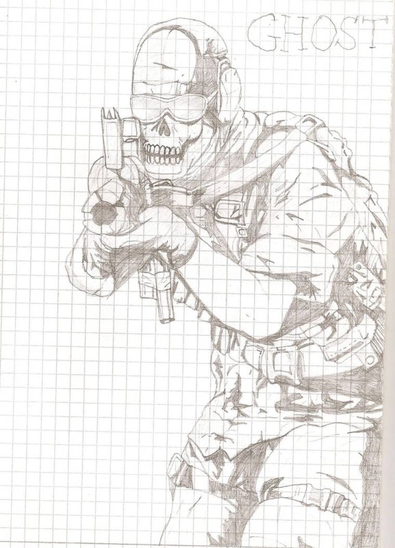 Гоуст Call of Duty раскраска