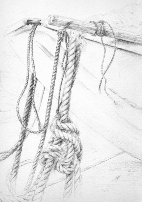Веревка рисунок карандашом