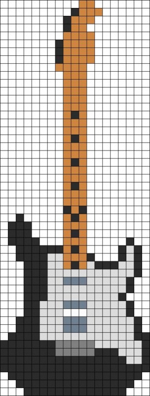 Рисунки по клеточкам гитара