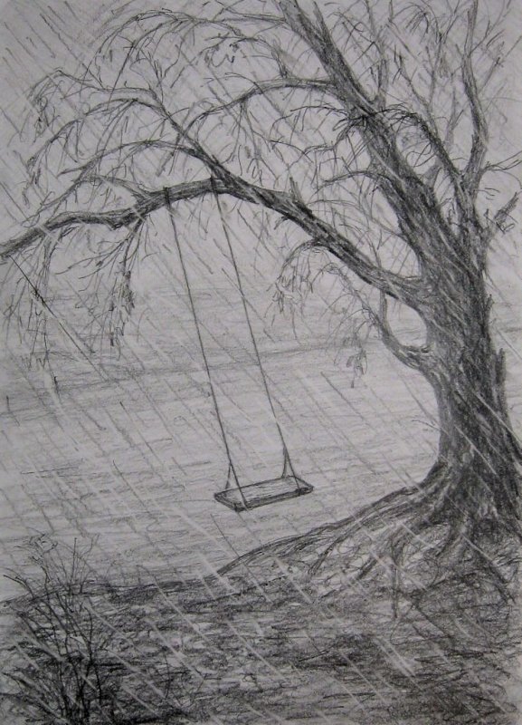 пейзажи рисунки карандашом