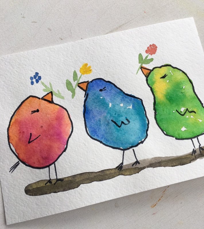 Рисунки акварелью