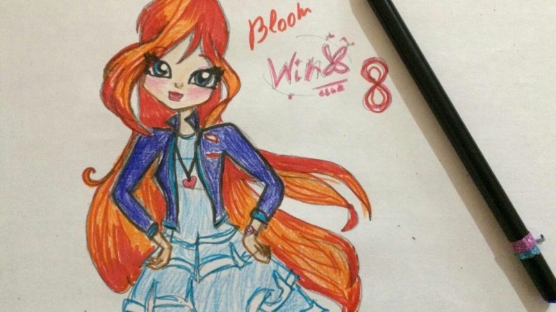 Рисунки для срисовки Винкс Блум